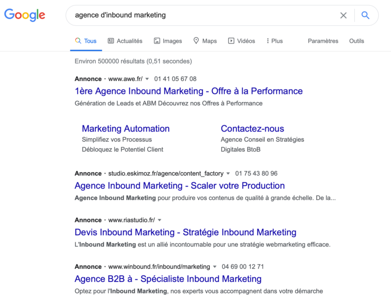 Google ads agence d'inbound marketing